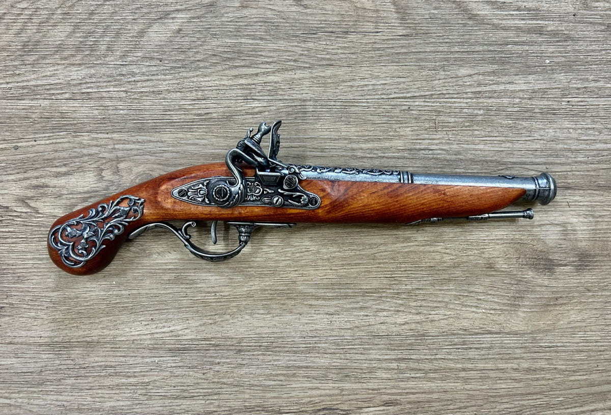 English Flintlock Pistol Replica, 18th Century, right side