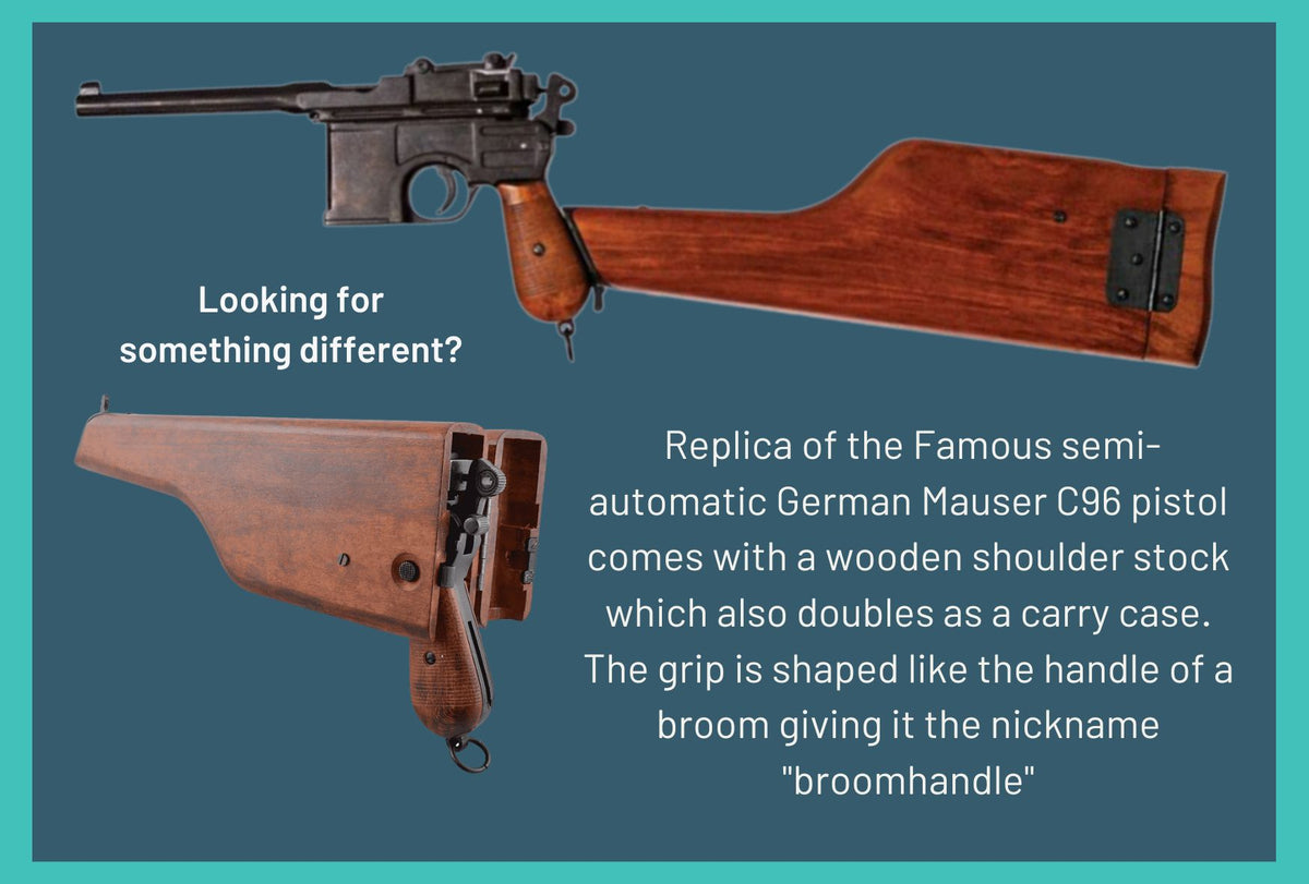 Mauser C96 'Broomhandle' Replica Pistol with Stock, with its wooden shoulder stock