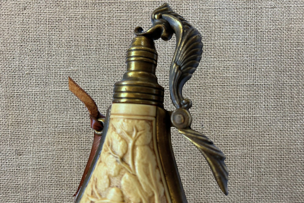 Engraved Ivory Powder Flask