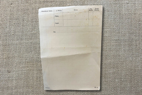 WWII German Report Form