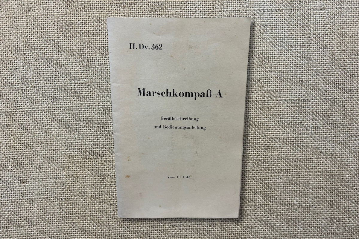 1945 German March Compass Operating Instructions Booklet