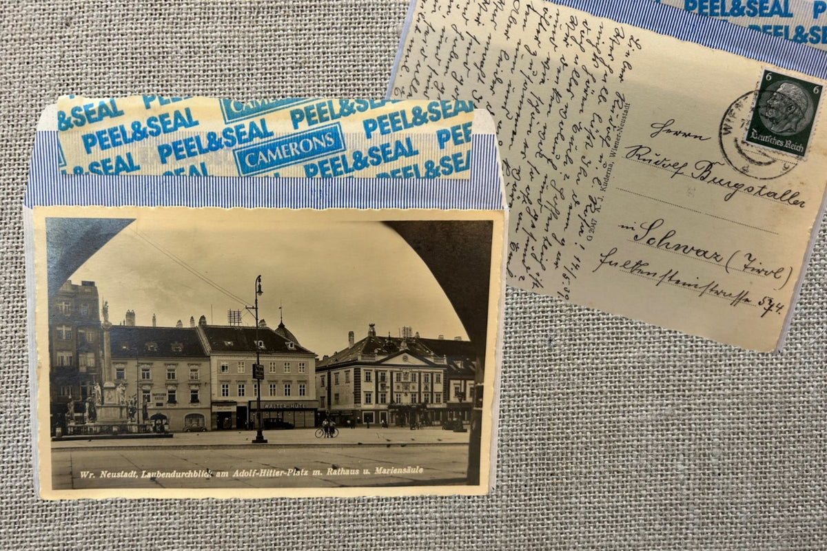 1939 Historical Postcard Wiener Neustadt Adolf Hitler Platz Austria