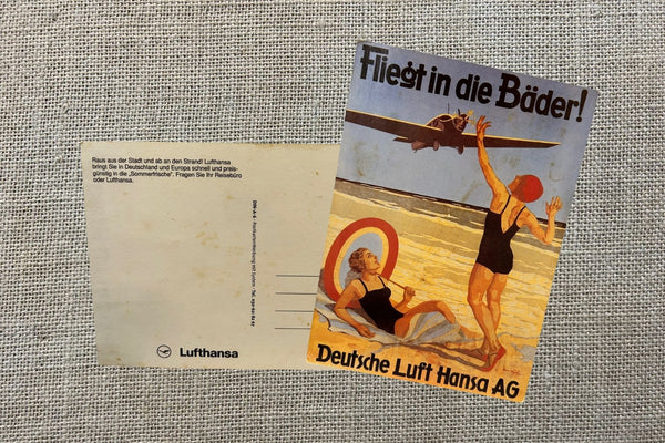 Vintage Fly to the Spas Postcard