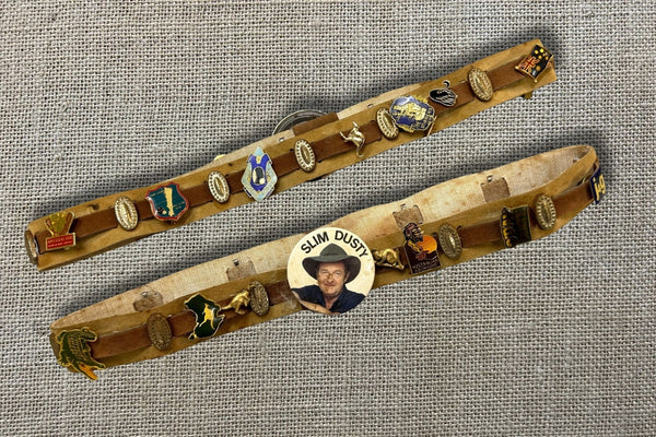 Slim Dusty Australian Bush Hat Band with 15 Aussie Pins