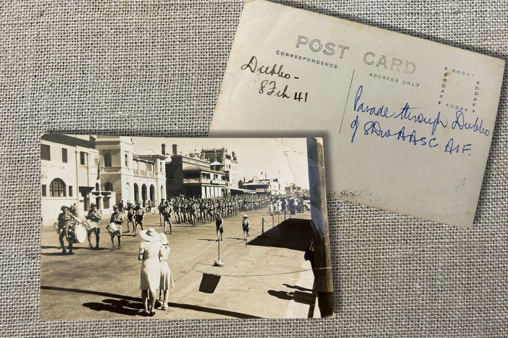 AIF Parade Through Dubbo 1941 Postcard