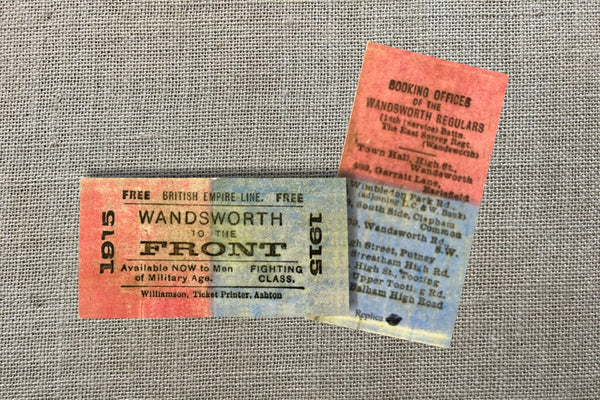WWI British Army Collectable 1915 Ticket Replica