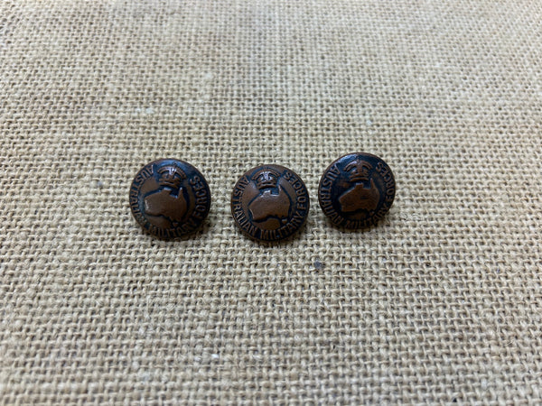 Australian Military Forces Buttons (set of 3)