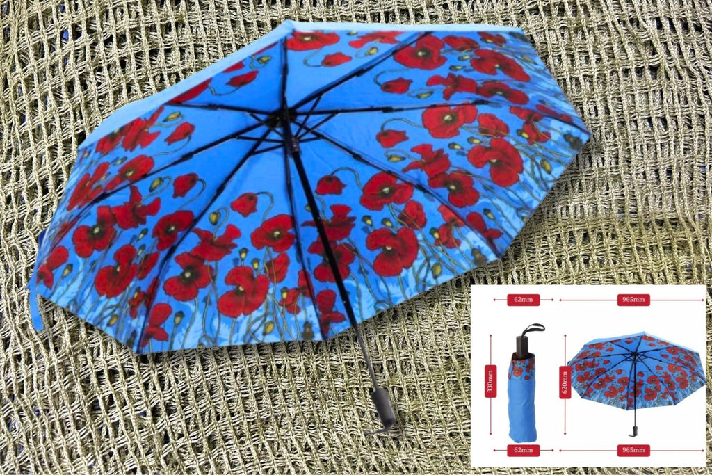Where The Poppies Grow Compact Umbrella