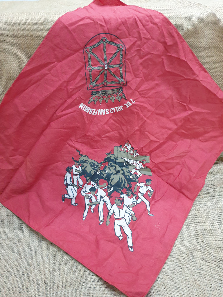 Rare Vintage Pamplona Running of the Bulls Scarf