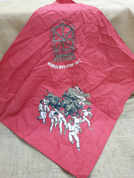 Rare Vintage Pamplona Running of the Bulls Scarf