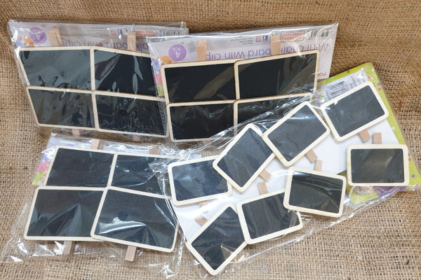 Set of 12 Mini Chalkboards with Clips (with BONUS mini 8pk)