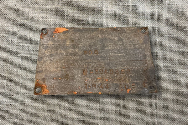 WW2 Military Vehicle Name Plate