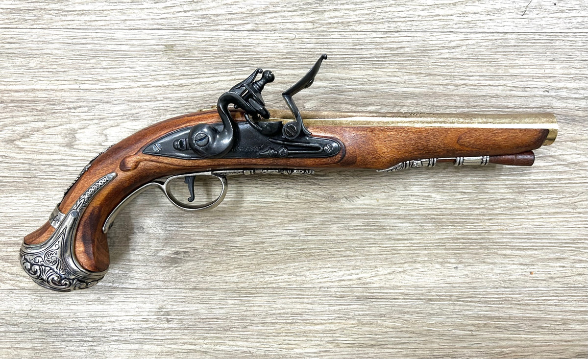 George Washington Flintlock Pistol Replica, side view