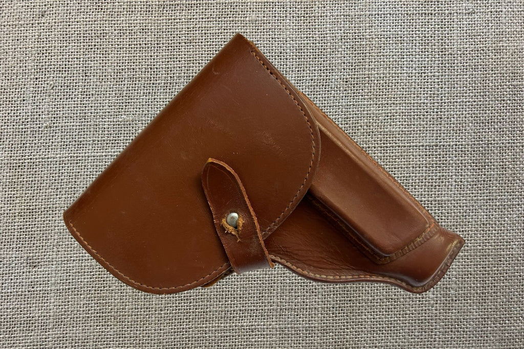 West German Walther PPK Leather Holster, front with the flap closed