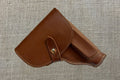 West German Walther PPK Leather Holster, front with the flap closed