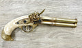 Revolving Two-Barrel Flintlock Pistol Replica, France 18th Century, side view
