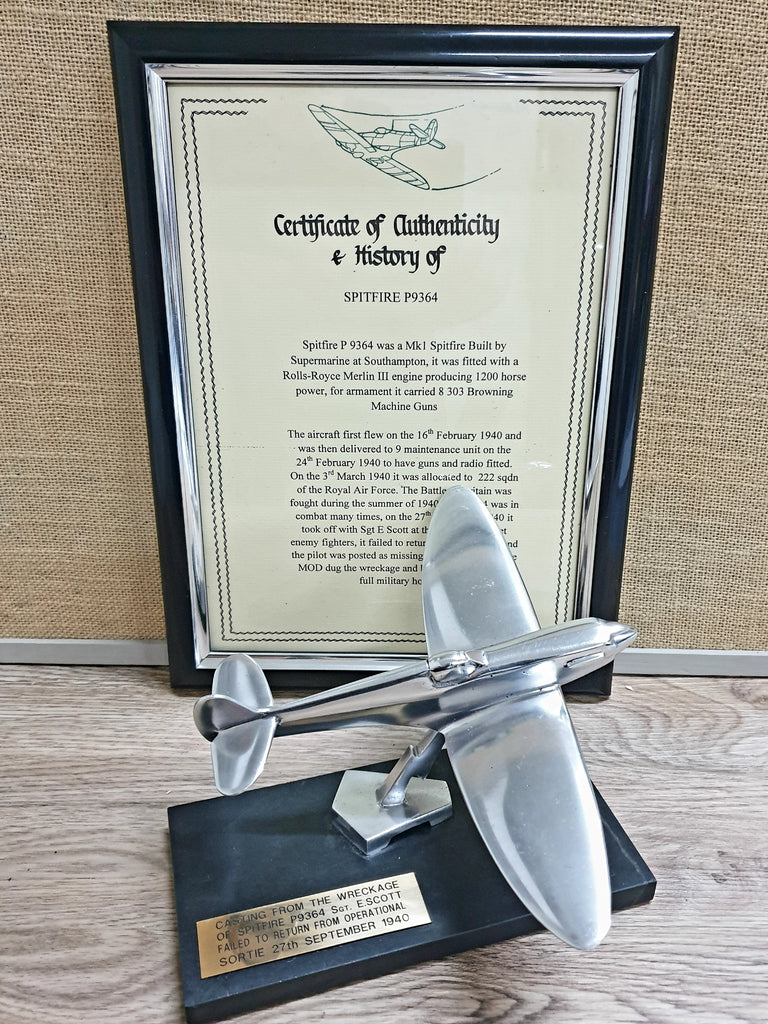 Cast Spitfire Plane From Wreckage