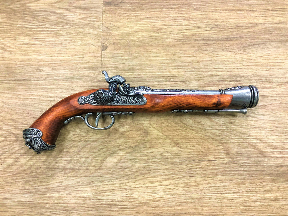 Italian Pirate Percussion Pistol Replica (Grey), side view
