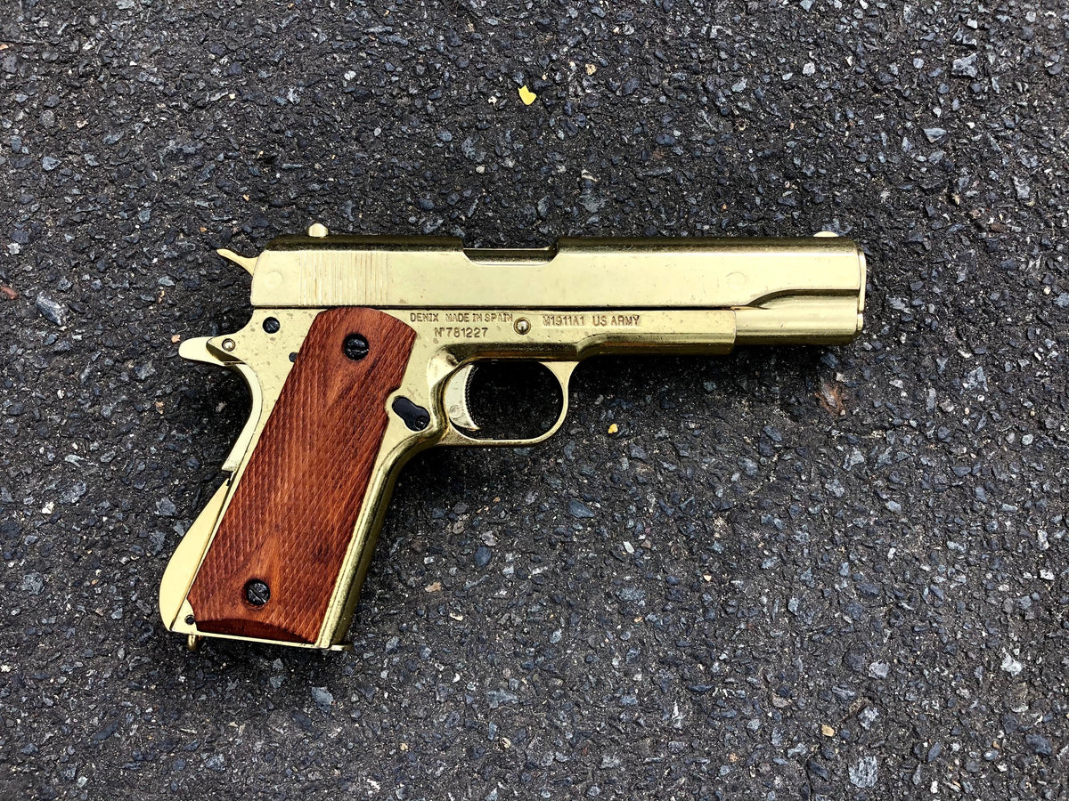 Colt M1911A1 .45 Replica Pistol, Field Strippable (Gold), left side