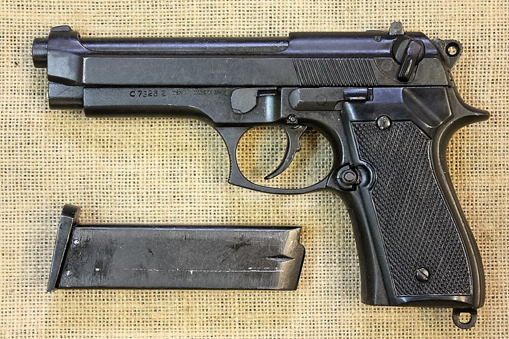 Beretta M92 9mm Replica Pistol, right side with the magazine out