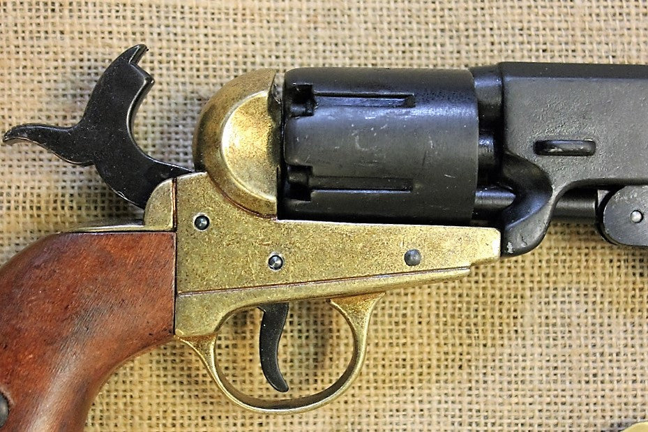 Griswold & Gunnison Civil War Revolver Replica (Brass Frame), brass frame and cylinder detail
