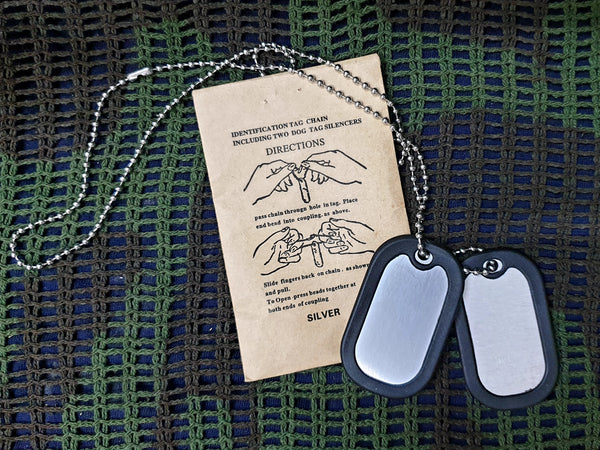 Silver Dog Tags with Silencer