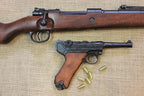 Mauser Kar98k WWII Replica Rifle, with a Luger P08 replica