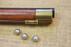 Kentucky Flintlock Rifle Replica, brass muzzle cap with lead balls