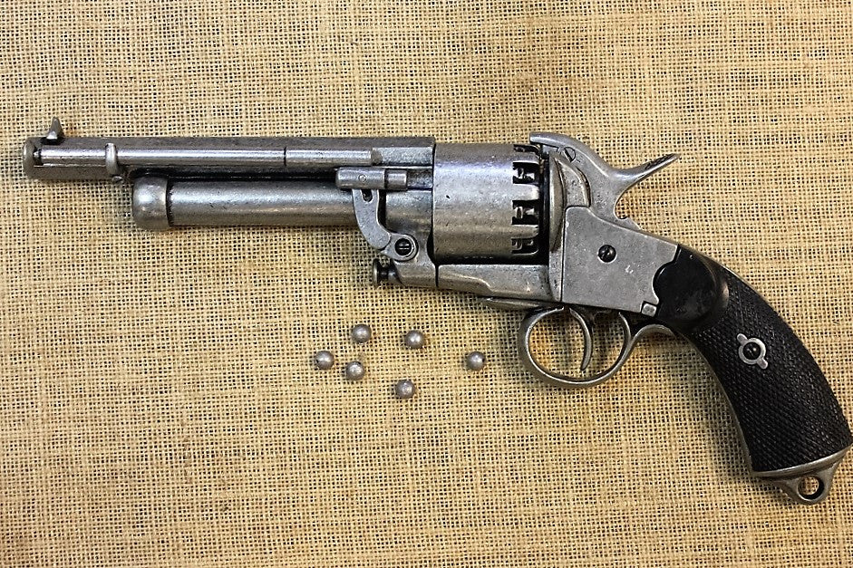 LeMat 9-Shot Revolver Replica, Civil War, left side with lead balls