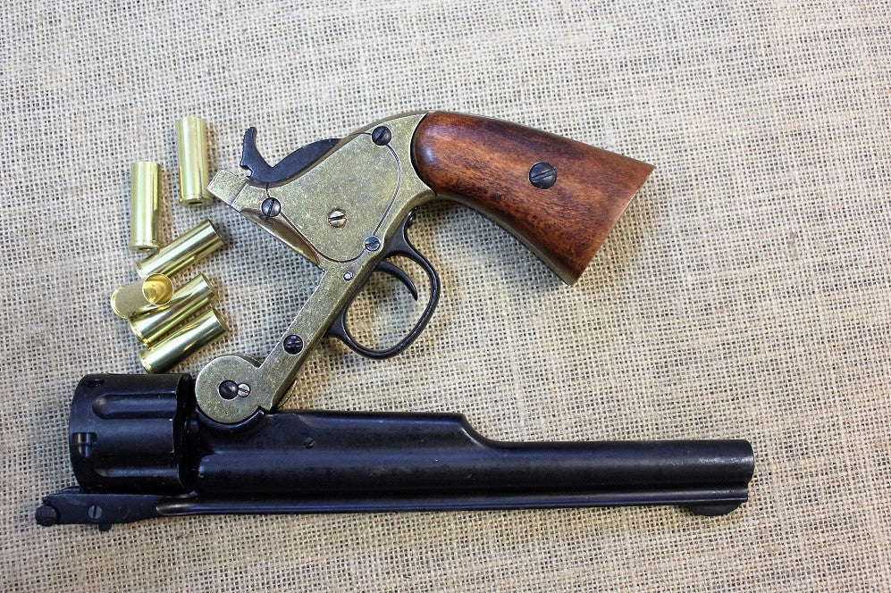 Smith & Wesson Schofield Replica Revolver (Brass Frame), top-break action open