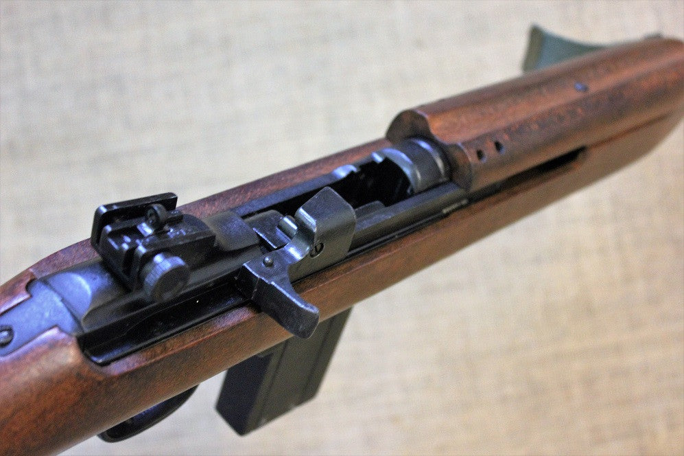 M1 Carbine Replica, USA 1941, rear sight and bolt from above